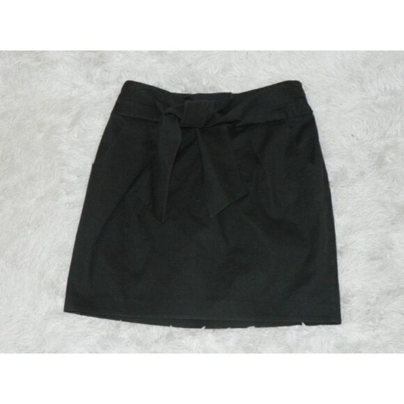 Cynthia Cynthia Steffe Skirt Black Front Tie Bow Mini Skirt Size 10 - Picture 1 of 8